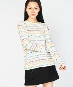 Áo sợi len linen dệt má in họa tiết